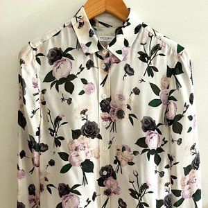 Silk Floral Equipment Blouse